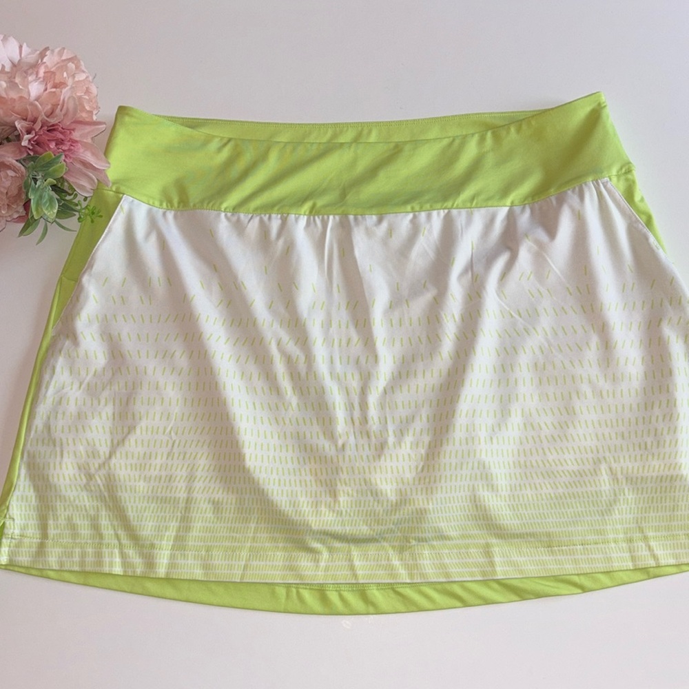 ADIDAS XL PULSE LIME GRADIENT MESH LINED SHORTS ATHLETIC WICKING GOLF Skort